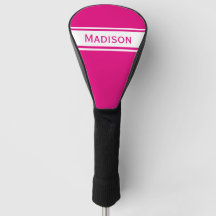 Bandas blancas rosadas calientes Monograma nombre 