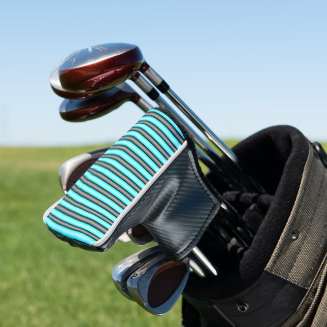 Funda Para Palo De Golf Bandas de efecto Metalizado moderno Neon Blue y Bl (In Situ)