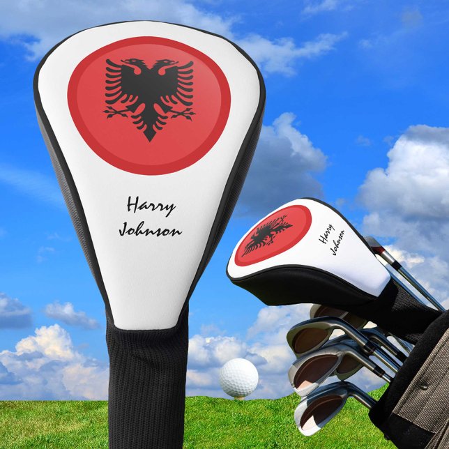 Funda Para Palo De Golf Bandera albanesa y clubes de golf monogramados (Subido por el creador)