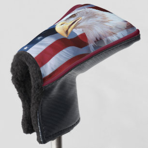 Funda Para Palo De Golf Bandera americana con Eagle calvo