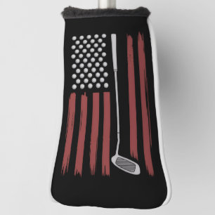Funda Para Palo De Golf Bandera Americana Retro Golfista Divertido Palo de