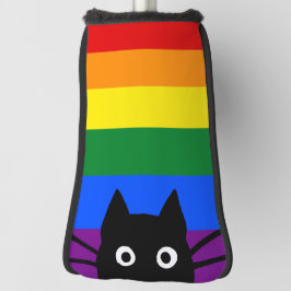 Funda Para Palo De Golf Bandera arcoiris de gato negro de Peeek