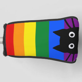 Funda Para Palo De Golf Bandera arcoiris de gato negro de Peeek