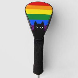 Funda Para Palo De Golf Bandera arcoiris de gato negro de Peeek