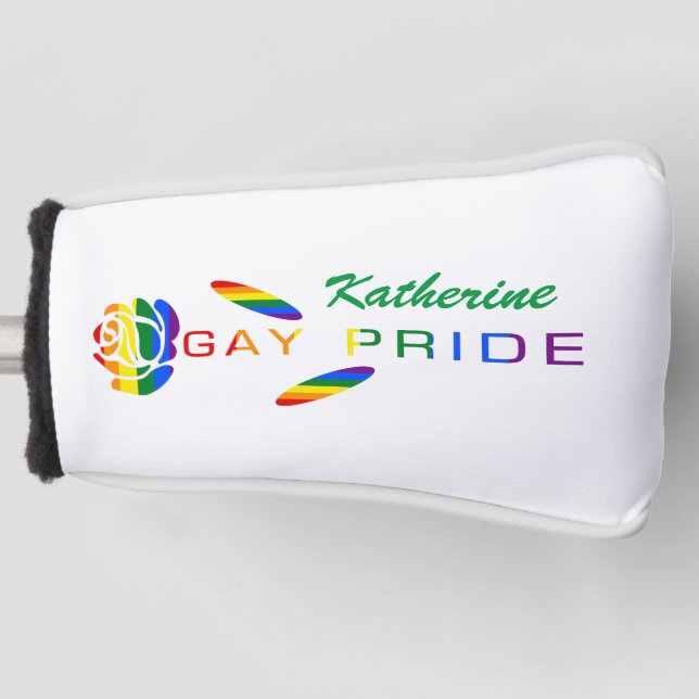 Funda Para Palo De Golf Bandera arcoiris del Rosa del Orgullo Gay personal (Anverso)