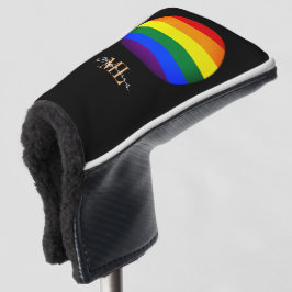 Funda Para Palo De Golf Bandera arcoiris y golf de orgullo monogramado / L