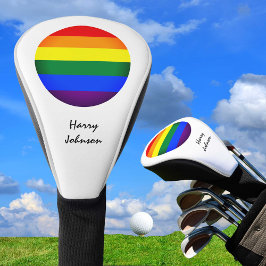 Funda Para Palo De Golf Bandera arcoiris y golf de orgullo monogramado / L