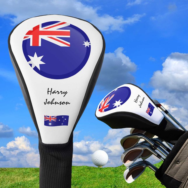 Funda Para Palo De Golf Bandera australiana y clubes de golf monogramados (Subido por el creador)