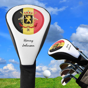 Funda Para Palo De Golf Bandera belga y clubes de golf monogramados