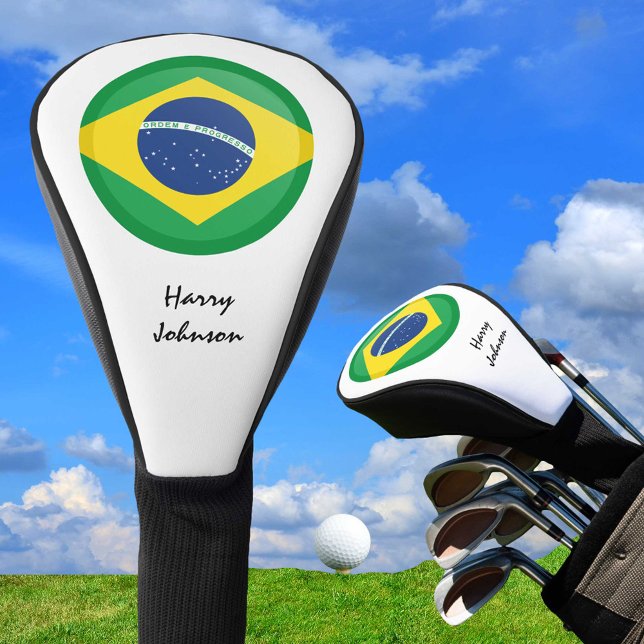 Funda Para Palo De Golf Bandera brasileña y clubes de golf monogramados (Subido por el creador)