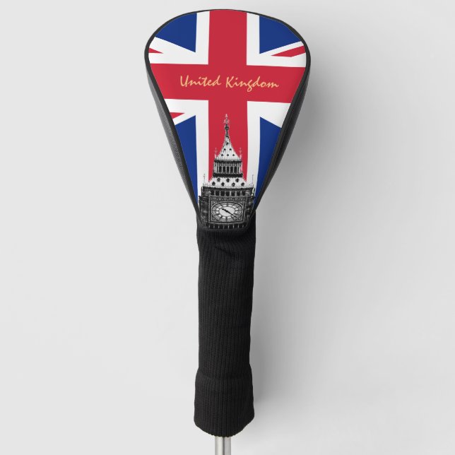 Funda Para Palo De Golf Bandera británica y clubes de golf del Reino Unido (Anverso)