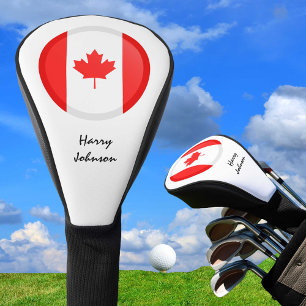 Funda Para Palo De Golf Bandera canadiense y clubes de golf monogramados