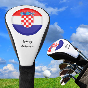 Funda Para Palo De Golf Bandera croata y clubes de golf monogramados
