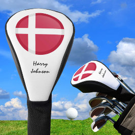 Funda Para Palo De Golf Bandera danesa y tapas de los clubes de golf monog