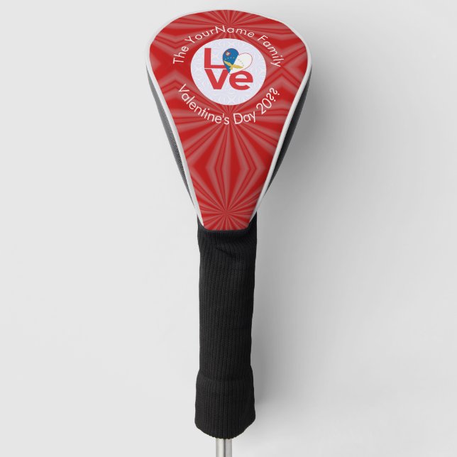 Funda Para Palo De Golf Bandera de amor rojo Azores personalizada (Anverso)