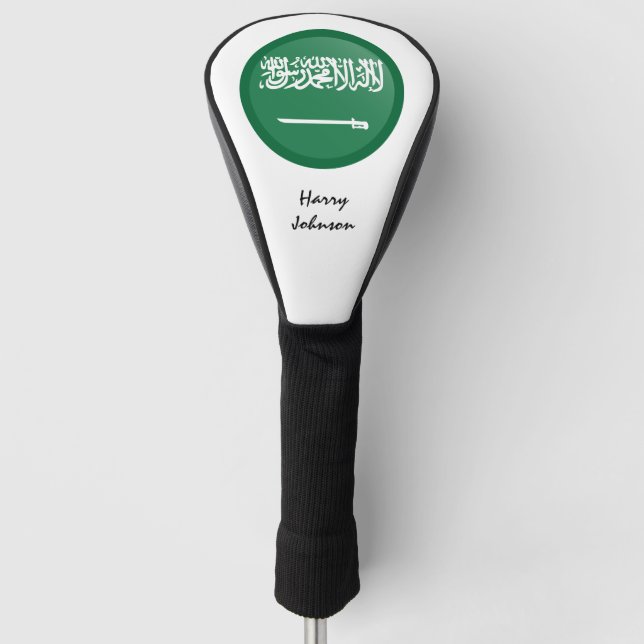 Funda Para Palo De Golf Bandera de Arabia Saudita y clubes de golf monogra (Anverso)
