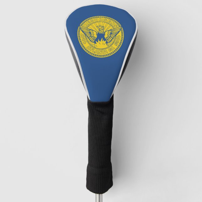 Funda Para Palo De Golf Bandera de Atlanta, cubierta del cabezal de golf d (Anverso)