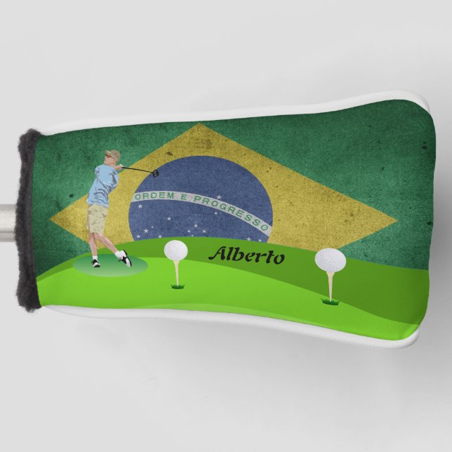 Funda Para Palo De Golf Bandera de Brasil (Anverso)
