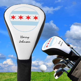 Funda Para Palo De Golf Bandera de Chicago y clubes de golf monogramados c
