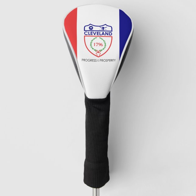 Funda Para Palo De Golf Bandera de Cleveland, cubierta del cabezal de golf (Anverso)