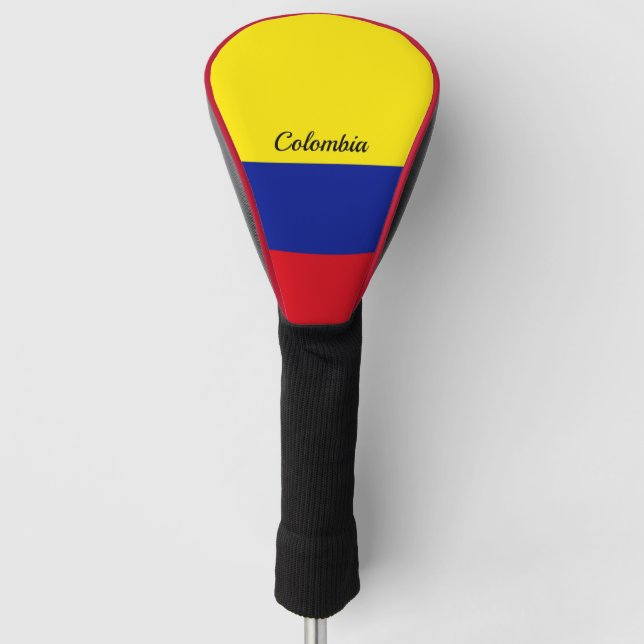 Funda Para Palo De Golf Bandera de Colombia, etiquetada (Anverso)