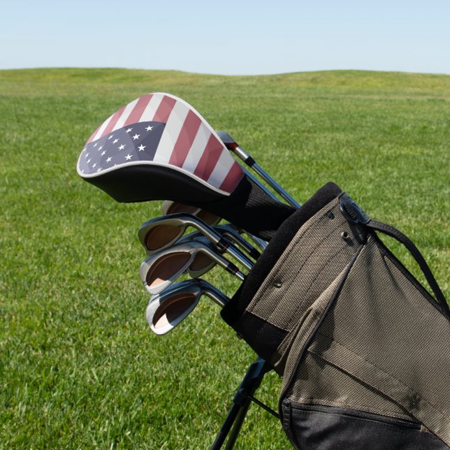 Funda Para Palo De Golf Bandera de Estados Unidos Malla Geométrica Red Whi (In Situ)