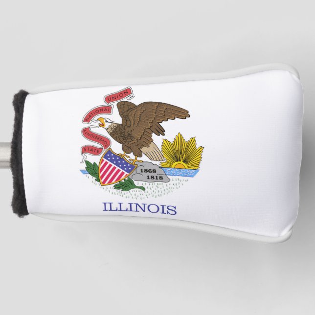 Funda Para Palo De Golf Bandera de Illinois (Anverso)