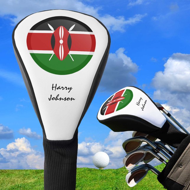 Funda Para Palo De Golf Bandera de Kenia y clubes de golf monogramados (Subido por el creador)