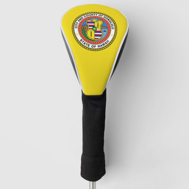 Funda Para Palo De Golf Bandera de la ciudad de Honolulu, Hawaii (Anverso)