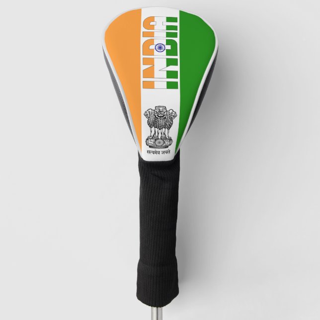 Funda Para Palo De Golf Bandera de la India espléndida patriótica (Anverso)