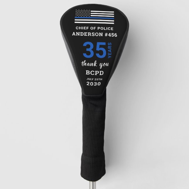 Funda Para Palo De Golf Bandera de la Línea Azul delgada personalizada de  (Anverso)
