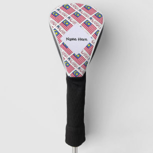 Funda Para Palo De Golf Bandera de Malasia Tiled Negro Personalización