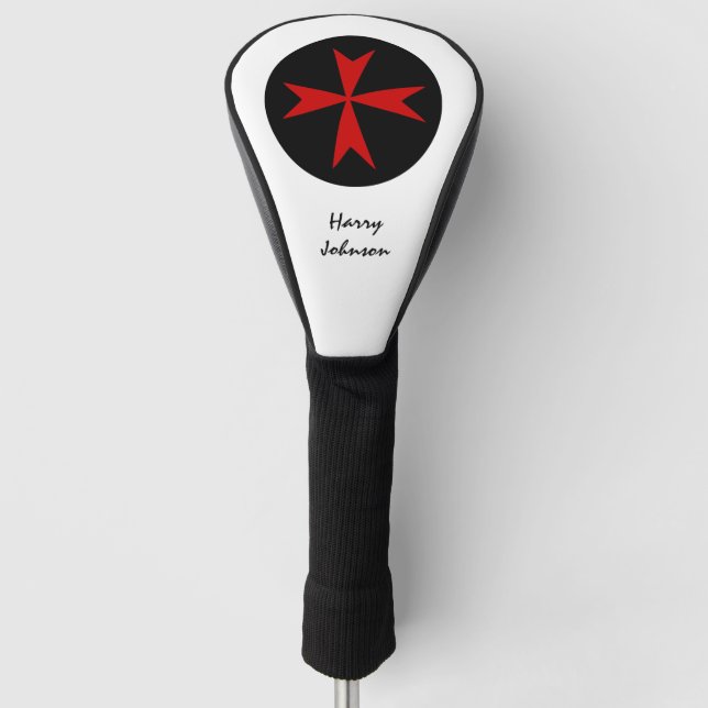 Funda Para Palo De Golf Bandera de Malta y travesía maltesa monolizada (Anverso)