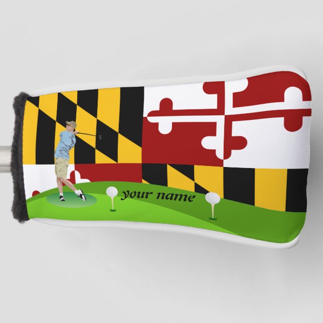 Funda Para Palo De Golf Bandera de Maryland (Anverso)