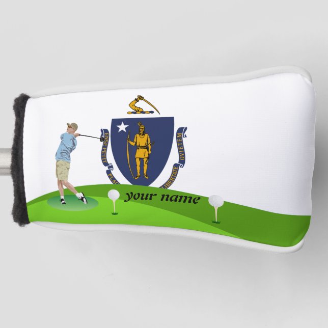 Funda Para Palo De Golf Bandera de Massachusetts (Anverso)