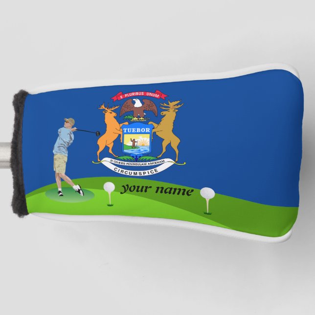 Funda Para Palo De Golf Bandera de Michigan (Anverso)