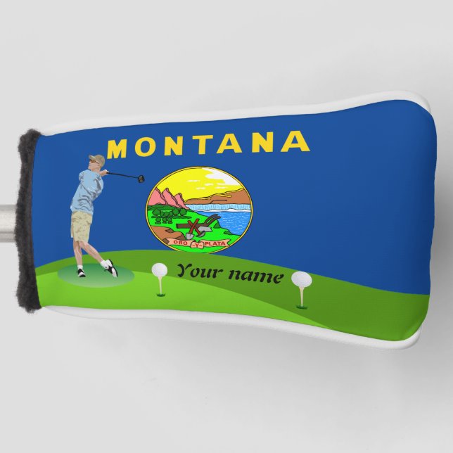 Funda Para Palo De Golf Bandera de Montana (Anverso)