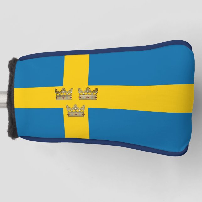 Funda Para Palo De Golf Bandera de Suecia con tres coronas de Suecia añadi (Anverso)