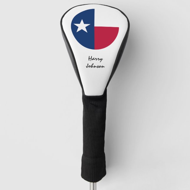 Funda Para Palo De Golf Bandera de Texas, clubes de golf monogramados cubr (Anverso)