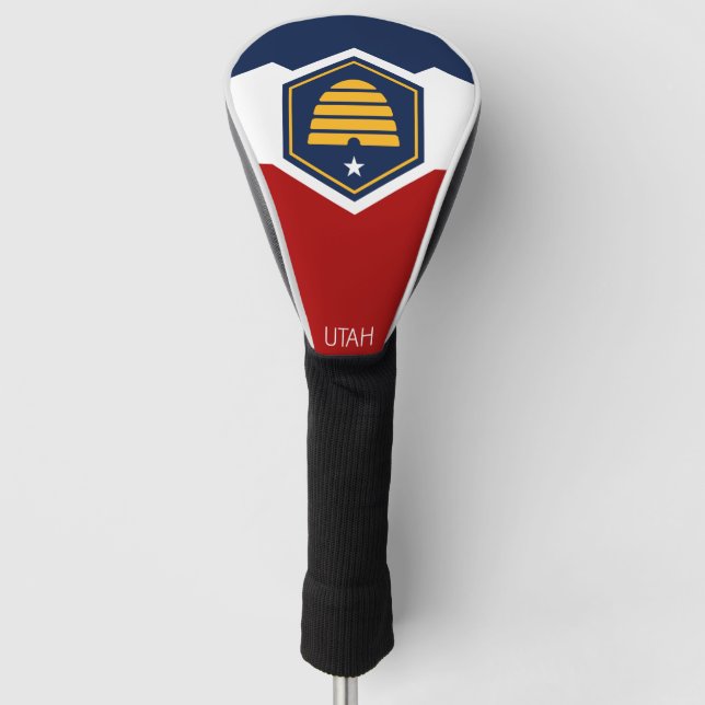 Funda Para Palo De Golf Bandera de Utah (Bandera de colmena) (Anverso)