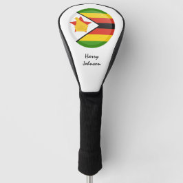 Funda Para Palo De Golf Bandera de Zimbabue y clubes de golf monogramados