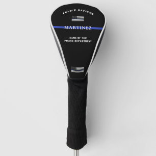 Funda Para Palo De Golf Bandera del oficial de policía de la línea azul de
