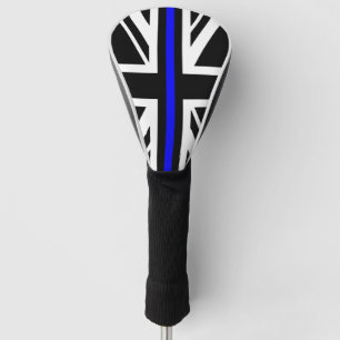Funda Para Palo De Golf Bandera delgada de la Línea Azul símbolo de policí