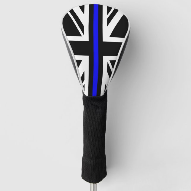 Funda Para Palo De Golf Bandera delgada de la Línea Azul símbolo de policí (Anverso)