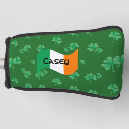Funda Para Palo De Golf Bandera divertida irlandesa con tréboles personali