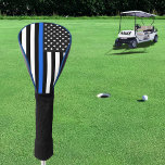 Funda Para Palo De Golf Bandera estadounidense delgada de la línea azul<br><div class="desc">La Línea Azul delgada es un símbolo utilizado por las fuerzas del orden.</div>