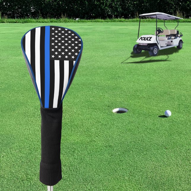 Funda Para Palo De Golf Bandera estadounidense delgada de la línea azul (Subido por el creador)