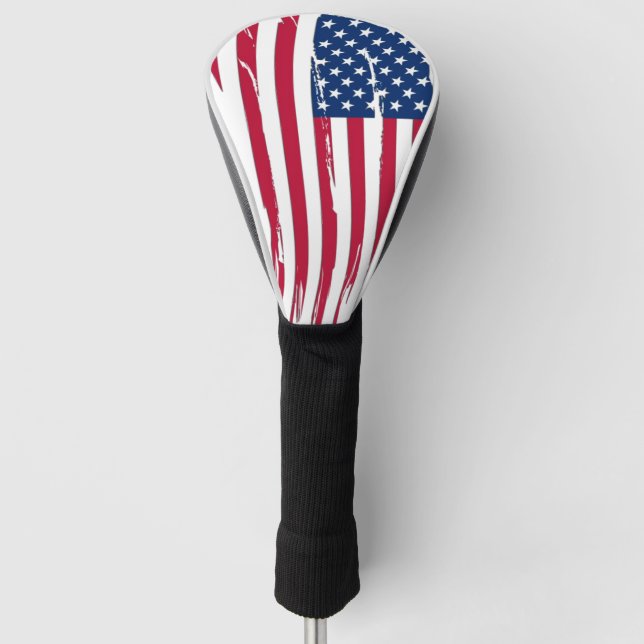 Funda Para Palo De Golf Bandera Estadounidense Desgastada (Anverso)