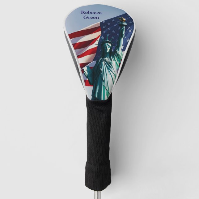Funda Para Palo De Golf Bandera estadounidense Lady Liberty (Anverso)