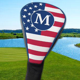 Funda Para Palo De Golf Bandera estadounidense monográfica personalizada p